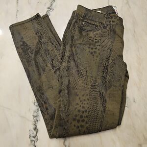 Hot Kiss Skinny Lily Snake Print Pants Stretch 32 x 28 Alligator Crocodile